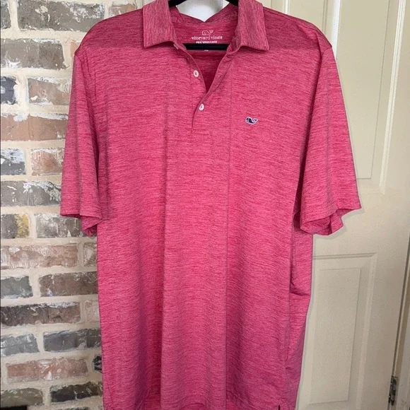 Vineyard Vines St. Kitts Bowline Fit Heathered Red Polo Shirt - Picture 2 of 10